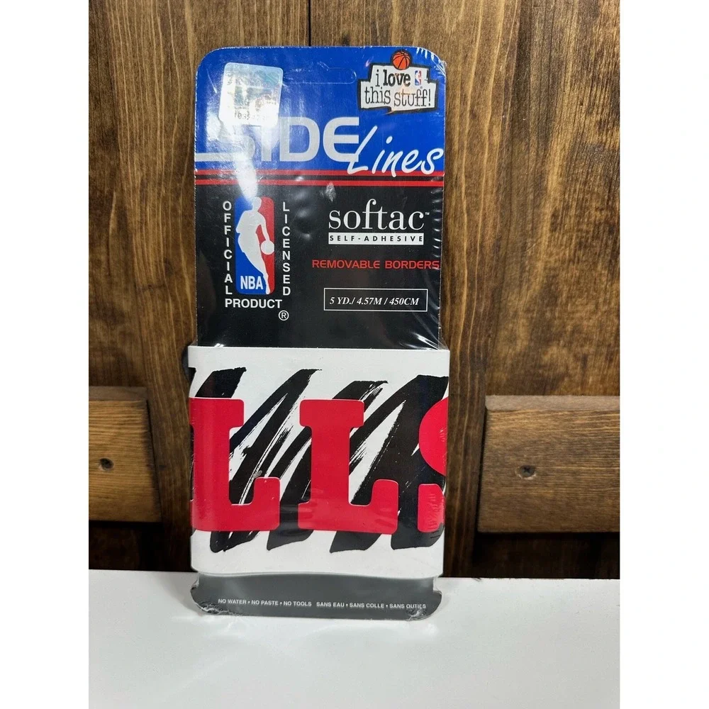 Vintage Chicago Bulls Wallpaper Border 5yd. 1994 Side Lines NBA‎ Self-Adhesive